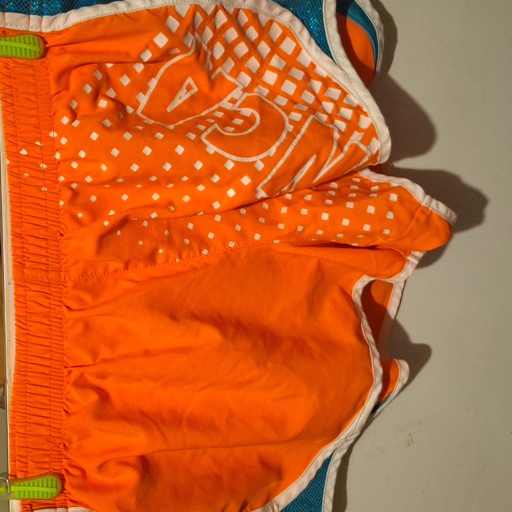 Varsity Bright Orange and White Sports Shorts